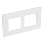 Legrand - Val plaque 2 postes vert entraxe 57mm blanc