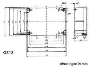 Velleman - Coffret etanche en abs - gris fonce 171 x 121 x 55mm