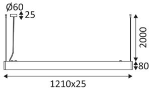 INDIGO - Lineaire Pendelarmatuur. Lichtkap In Polycarbonaat. Geleverd Met Ophangset (Regelbaar Max 2.00M), V