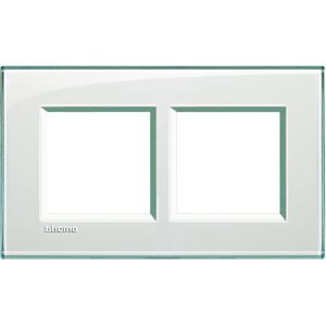 Bticino - LL-Plaque rectangul. 2x2 mod 57mm aquamarine