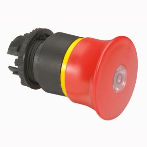 Legrand - Osmoz knop druk/trek rood d.40 met noodstop - verlicht