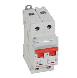 Legrand - Inter sectionneur DX³ 2P 63A à déclencheur - 2 modules