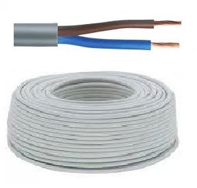 Flexibele VTMB 2x1,5 kabel (H05VV-F) - per meter of op rol - VTMB2X15GR - Grijs