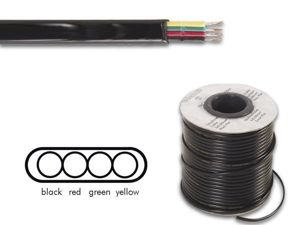 Velleman - Câble téléphonique 4 x 0.08 mm - noir, plat