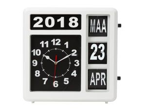 Velleman - Horloge murale à chiffres sautants avec calendrier - 31 x 31 cm - néerlandais