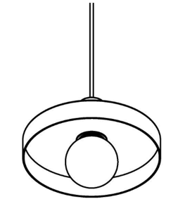 PSM LIGHTING - Hanglamp - Rond - Met 1,5M Textielkabel En Trekontlasting Aan Fitting Wit - Goud In / White