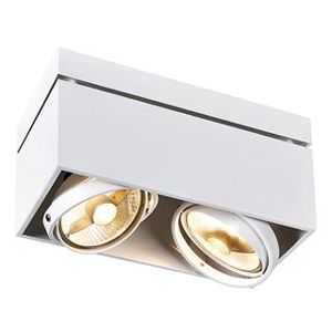 SLV LIGHTING - Kardamod surface square ES111 double, wit, max. 2x 75W