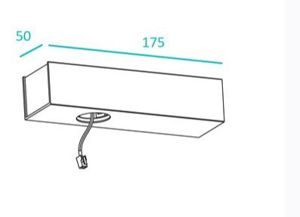 Teco - Base Rectang. 175x50x40 pour LED TECO NAULA Bronze 1x10W Dim