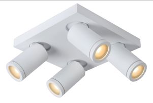 Lucide - TAYLOR - Plafondspot Badkamer - LED Dim to warm - GU10 - 4x5W 2200K/3000K - IP44 - Wit