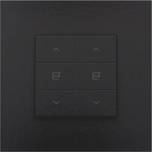 Dubbele motorsturingsbediening voor Niko Home Control, Bakelite® piano black coated