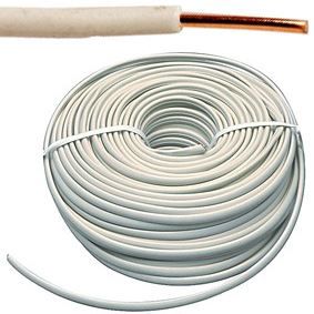 Câble VOB 1,5 mm² Eca - blanc (H07V-U) - VOB15WI