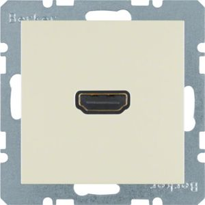 Berker - HDMI wandcontactdoos met 90°-aansluiting Berker S.1/B.3/B.7 wit, glanzend