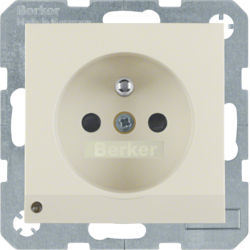 Berker - Prise de courant avec éclairage d'orientation LED Berker S.1/B.3/B.7 blanc, brillant