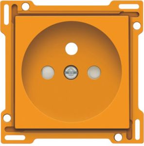 Afwerkingsset voor stopcontact met penaarde en kinderveiligheid, inbouwdiepte 28,5 mm, orange
