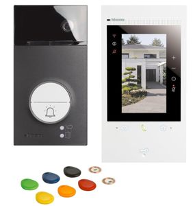 Bticino - Kit Linea 3000 zwart RAL9005 en witte Classe 300EOS with Netatmo