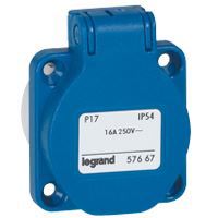 Legrand - Contactd.huish.inpl. P17 blauw 250V-16A-2P+A-kl.hartafst.