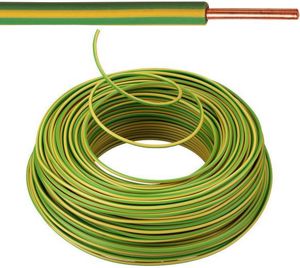 VOB kabel / draad 4 mm² - Geel/Groen (H07V-U) - VOB4GG