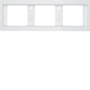 Berker - Plaque de recouvrement 3 postes pour montage horizontal Berker K.1 blanc polaire, brillant
