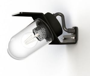ROGER PRADIER - wandlamp SHERLOCK maat 1 in aluminium, E27, IP65, klasse 2, heldere diffusor. grijs-zwart ral 7021 t