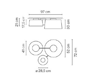 VIBIA - Tube,Ceiling Terra Red 2700K,Dali 1-10V Push