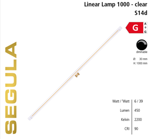 Segula - Led Linear Lamp S14D 1000Mm Clear