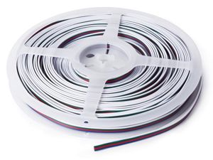 Velleman - Câble rvb pour flexibles led - 4 conducteurs - 25 m (4 x 0.33 mm²)