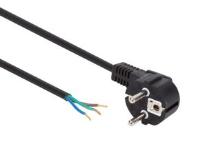 Velleman - Câble d'alimentation noir cee 7/7 90 + extrémités l=1.5 m h05vv-f 3g0.75 mm²