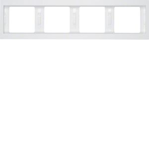 Berker - Plaque de recouvrement 4 postes pour montage horizontal Berker K.1 blanc polaire, brillant