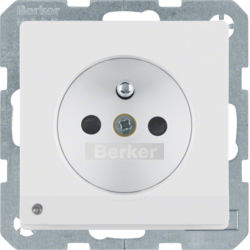 Berker - Wandcontactdoos met LED-oriëntatielicht Berker Q.1/Q.3 polarwit, fluweel