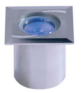 UNI-BRIGHT - GRONDSPOT SQUARE LED INOX IP68 1W - 350MA BLAUW - FLOOD 45°