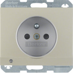 Berker - Wandcontactdoos met LED-oriëntatielicht Berker K.5 inox, gelakt