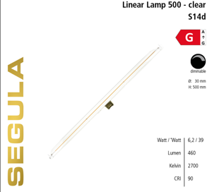 Segula - Led Linear Lamp S14D 500Mm Clear