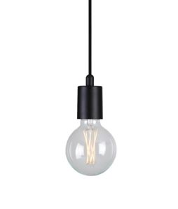 PSM LIGHTING - MAESTRO hanglamp - met 1m textielkabel en trekontlasting aan fitting zwart textuur / black