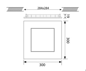 PROLUMIA - PRO-CEILING 300X300X19MM INBOUW, SPARING 284X284MM,