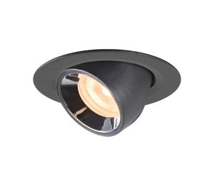 SLV LIGHTING - Numinos® Gimble L, Plafondinbouwarmatuur Zwart / Chroom 3000K 20°