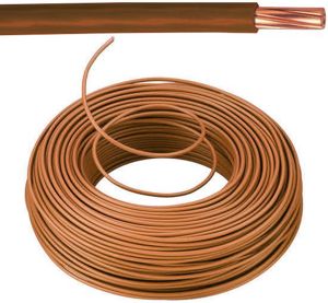 VOB kabel / draad 10 mm² - bruin (H07V-R) - VOB10BR