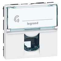 Legrand - Mosaic prise RJ11 4 contacts 2 mod. Blanc