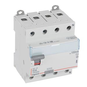 Legrand - Diff schak DX³ 4P 100mA 63A Type A - 4 modules