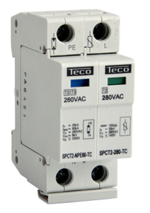 TECO - Type 2 plug-in overspanningsbeveiliger 1+1p 335V