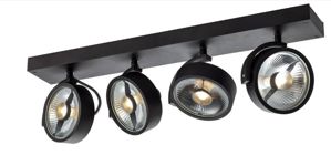 SLV LIGHTING - KALU CW, indoor wand- en plafondopbouwlamp, quad, QPAR111, zwart, 4x75W