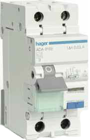 Hager - Disjoncteur différentiel 4,5kA 1P+N 16A 30mA type A 