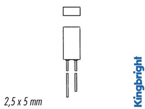 Velleman - L-383 srdt led 5mm rouge diff. 80mcd rectangulaire