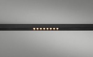 MODULAR - Pista track 48V LED linear spots (8x) 2700K flood 1-10V GI white struc