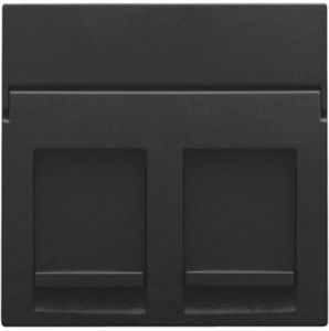 Niko, Plaque centrale de données 2x RJ, Bakelite® piano black coated