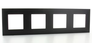 Legrand - Val plaque 4 postes hor/vert entraxe 71mm noir chrome