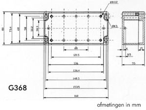 Velleman - Coffret etanche en abs avec entretoises - 160 x 80 x 55mm et couvercle transparant