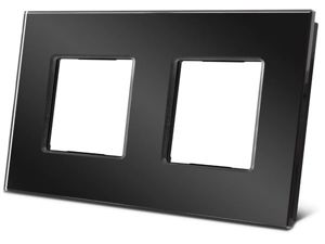 Velleman - Zwarte dubbele glazen afdekplaat voor bticino® livinglight
