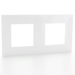 Legrand - Val plaque 2 postes hor/vert entraxe 71mm blanc chrome