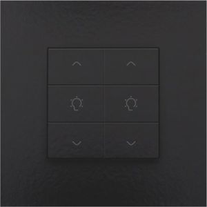 Niko Home Control dubbele dimbediening, Bakelite® piano black coated