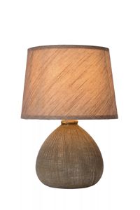 Lucide - RAMZI - Lampe de table - Ø 18 cm - 1xE14 - Brun
